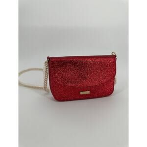 Jimmy Choo Parfums Red Glitter Chain Crossbody Bag